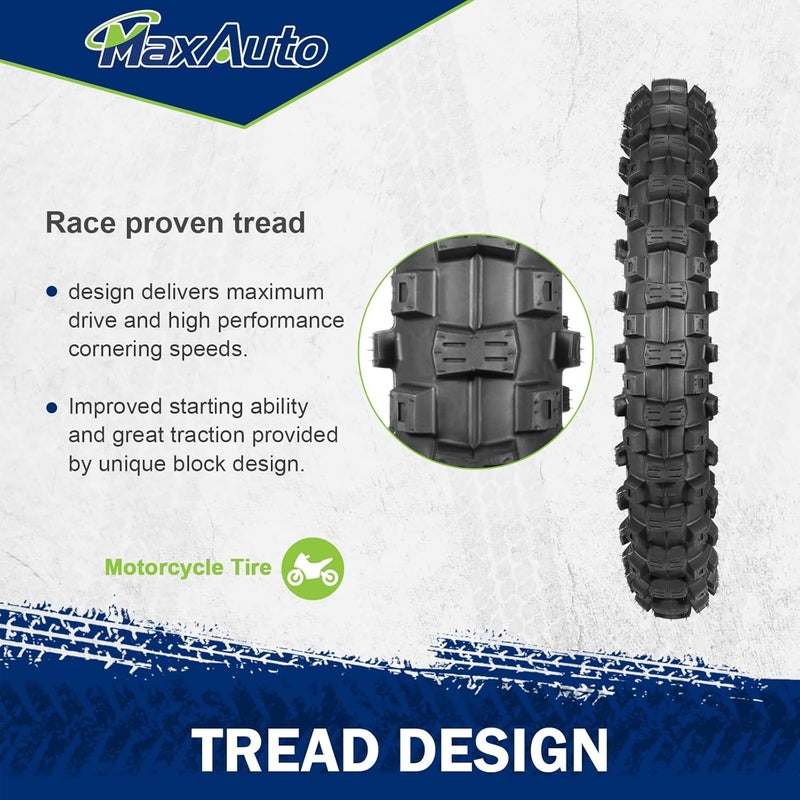 MaxAuto إطار خلفي موتوكروس 90/100-16 لإطار دراجة نارية 90/100-16 - Image 2